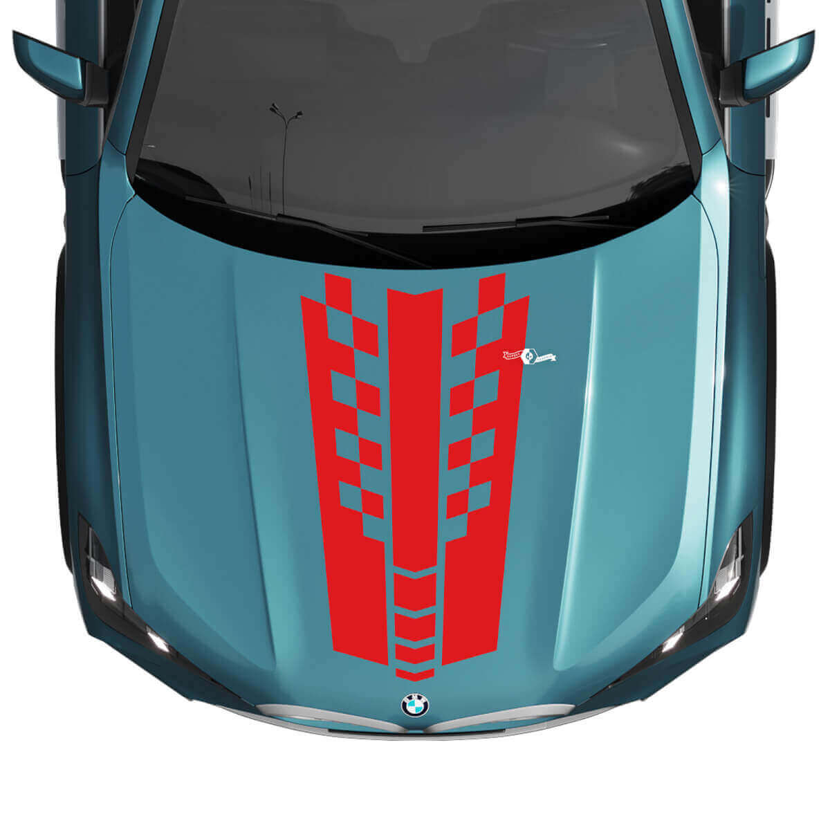 BMW X5 G05 motorkap geruite streep sticker - vinyl M Performance
