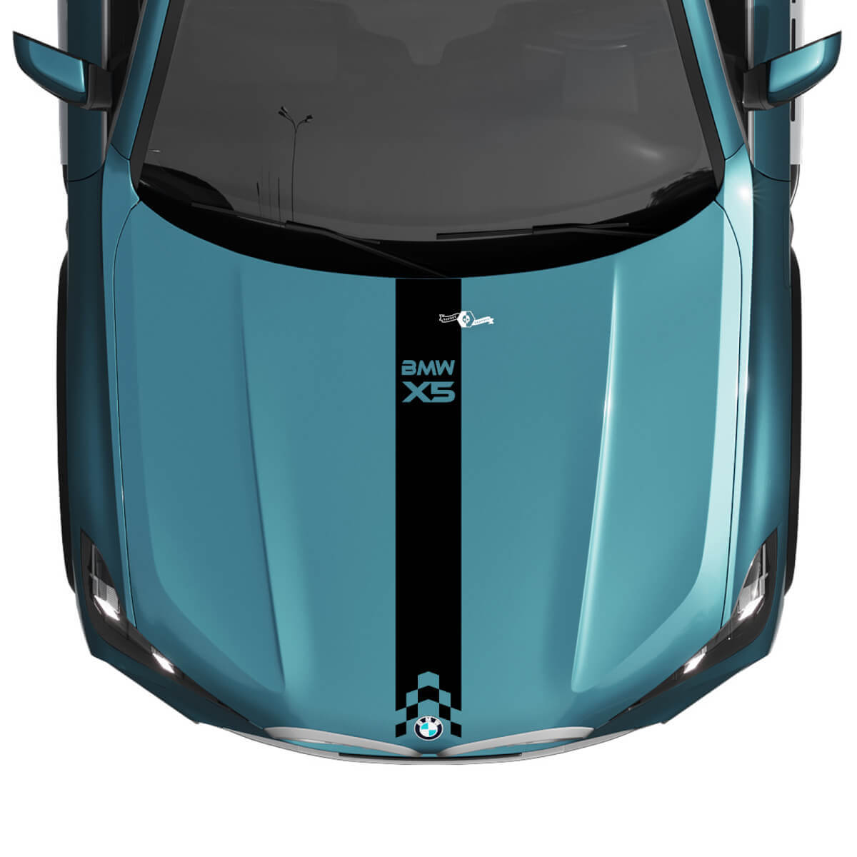 BMW X5 G05 motorkap geruite streep sticker - vinyl M Performance 3
