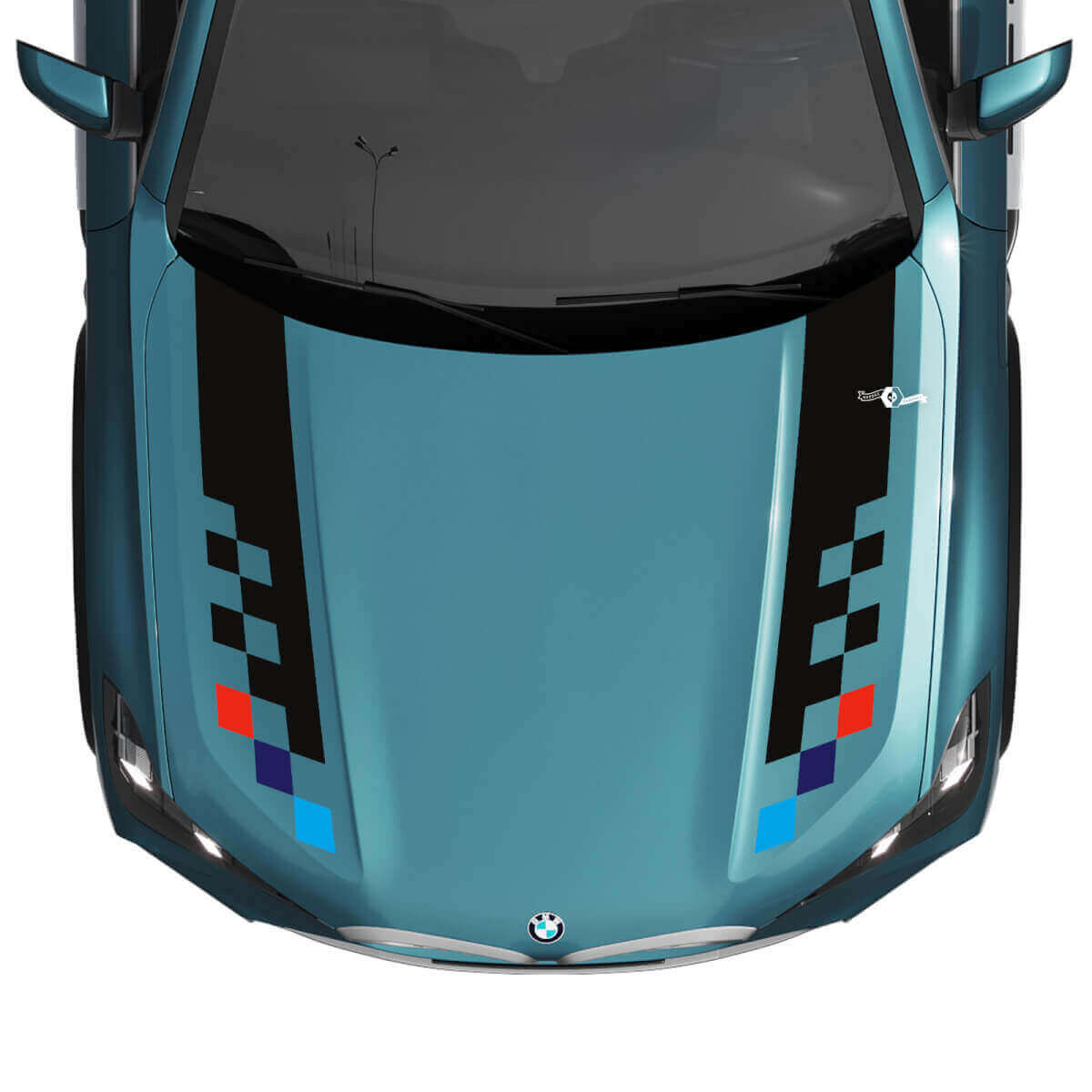BMW X5 G05 Motorkap Geruite Strepen Decal - Vinyl M Performance 2