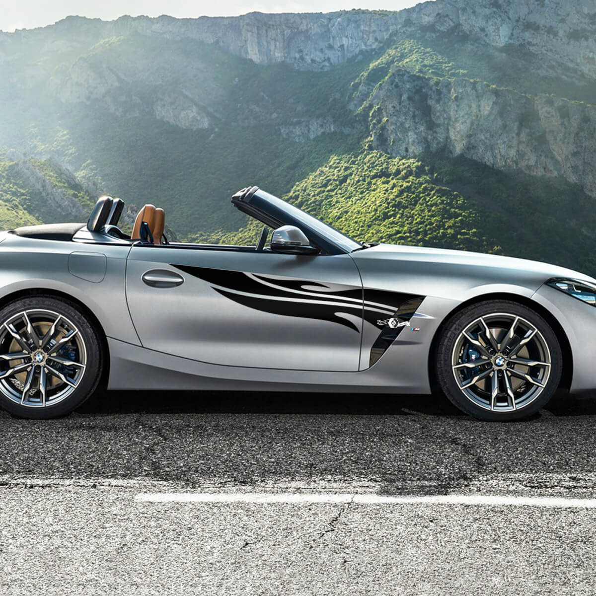 Zijdeur tribale strepen BMW Z4 vinyl sticker sticker 2
