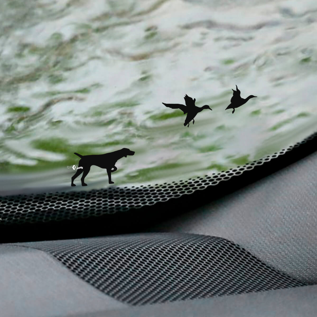 Kat en hond vrienden voorruit Easter Egg hoeksticker - aangepaste vinylafbeelding
