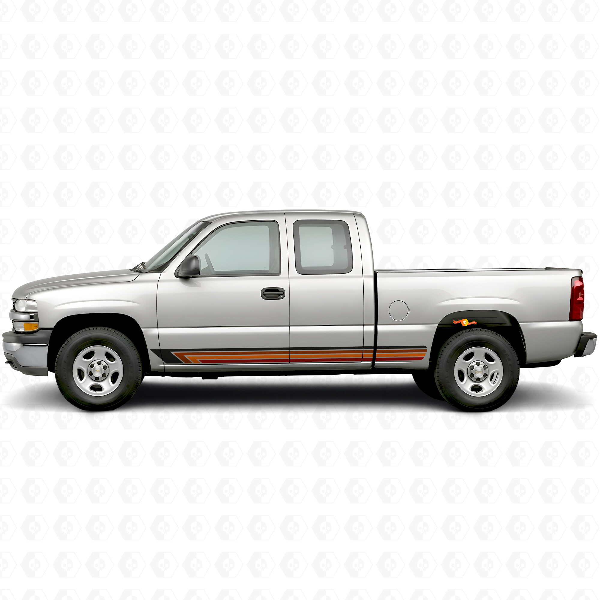 Vintage Band Deur- & Rocker Paneel Vinyl Strepen voor Chevrolet Silverado 1500 GMT800 1999-2007