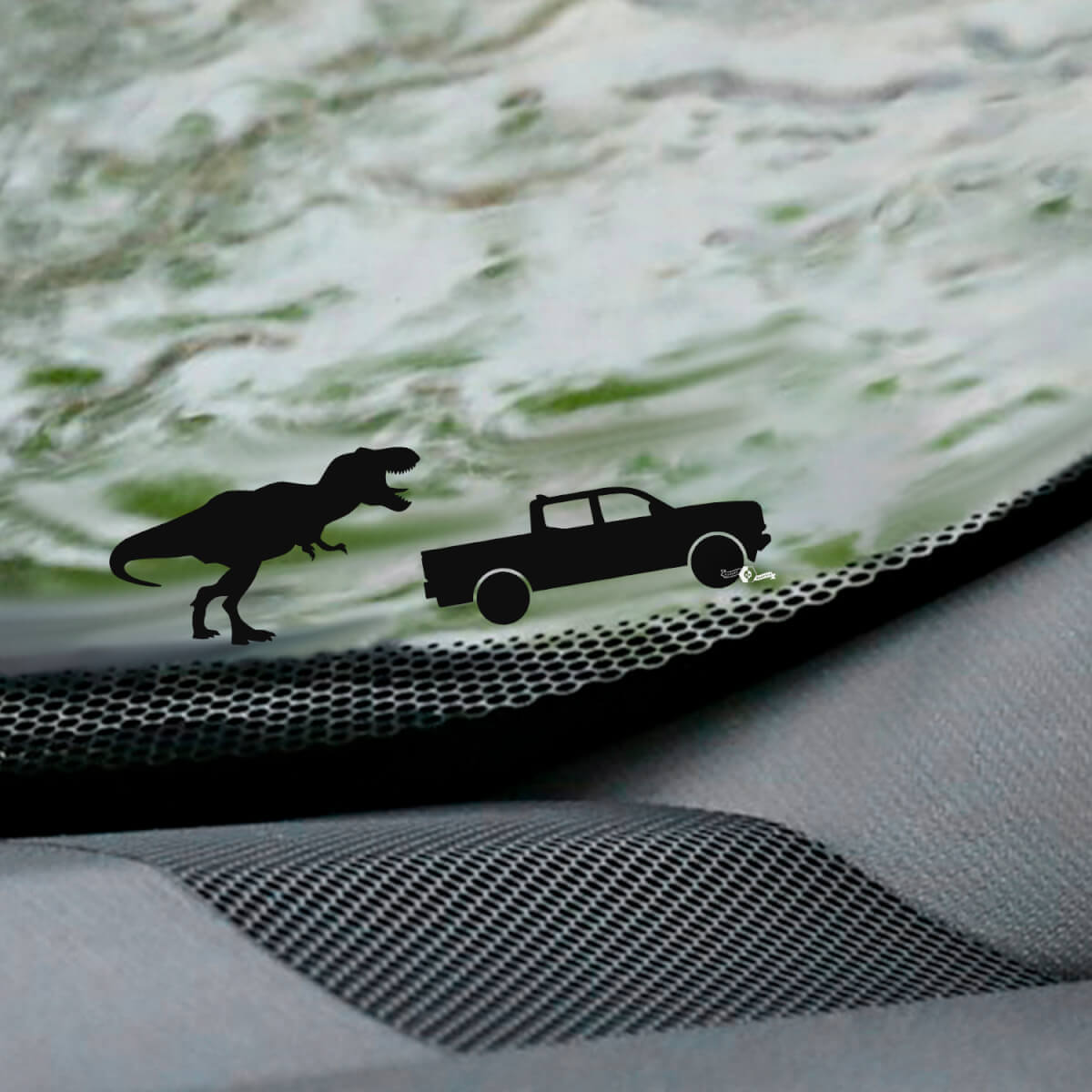 T-Rex Toyota Tacoma voorruit Easter Egg hoeksticker - aangepaste vinylafbeelding
