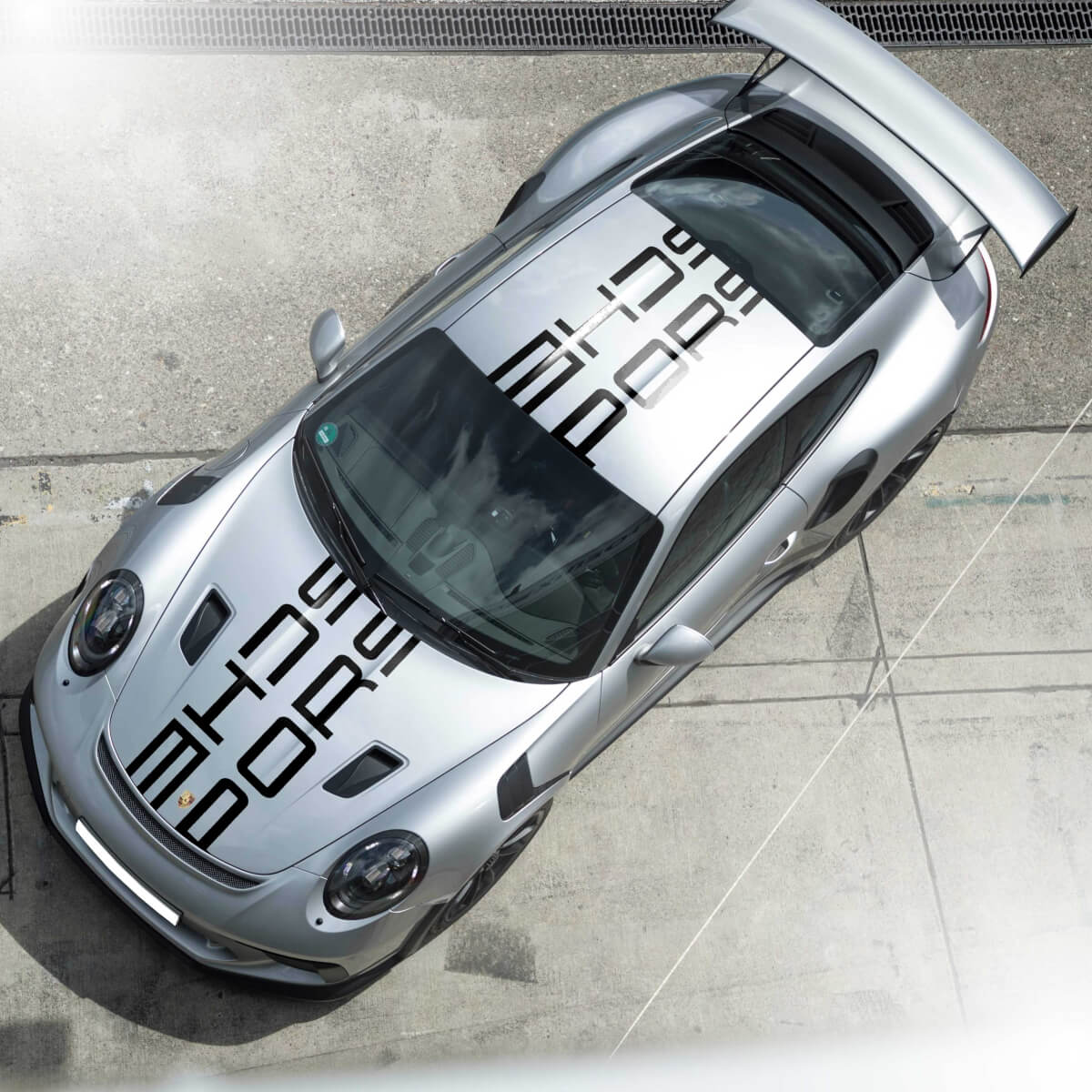 Zijkant Porsche 911 Carrera Cup Race motorkap en daklogo sticker
