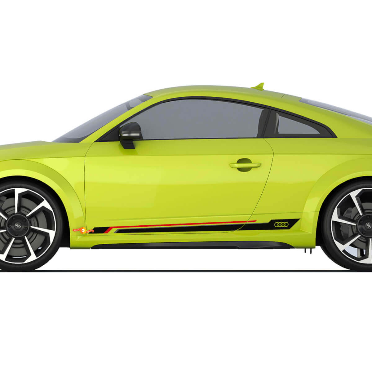 Audi Rings TT Sport Racing Strobe Zijdeur Strepen Decal Logo Stickers
