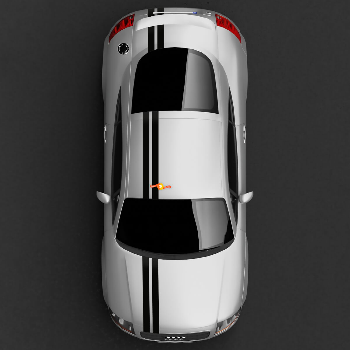 Audi TT dubbele strepen Racing Hood dak kofferbak sticker logo stickers
