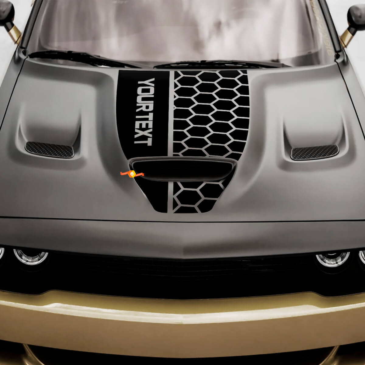 Custom honingraatstijl motorkap vinylsticker voor Dodge Challenger of Charger