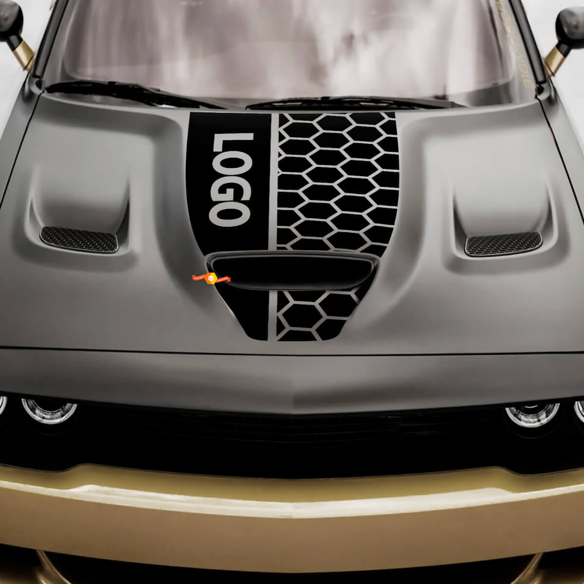 Motorkap Dodge Hemi Challenger of Charger Hemi Vinyl Racing Decal Sticker
