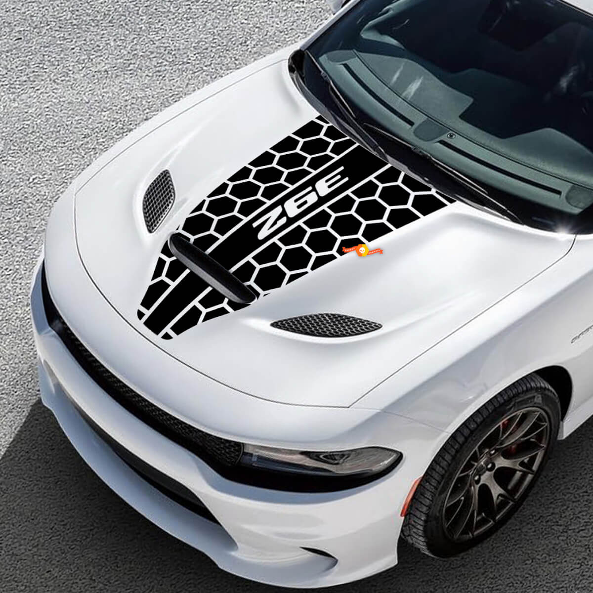 Hood Dodge 392 Honeycomb Challenger of Charger Hemi Vinyl Racing sticker
