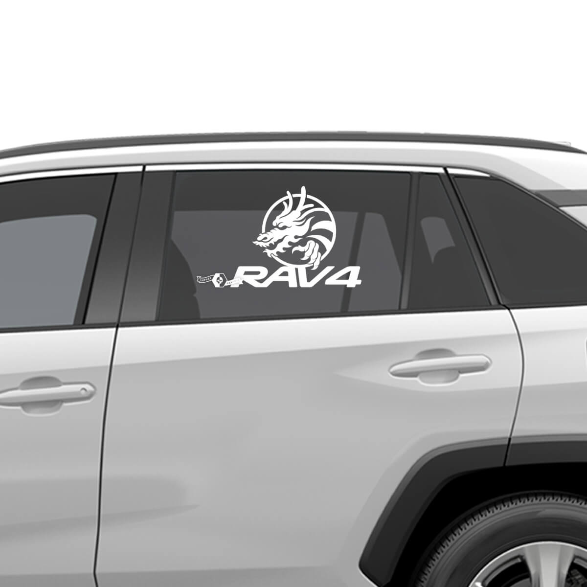 Zijruit Rav4 Dragon grafische vinyl sticker grafische sticker geschikt voor Toyota RAV4
