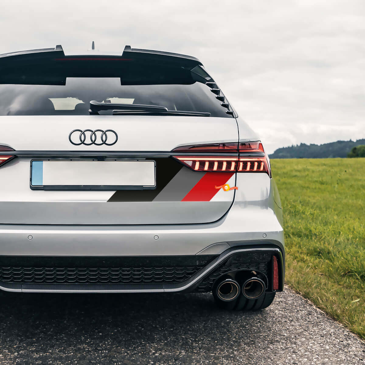 Motorsportstijl Achterzijde Zijstrepen Vinyl Stickers voor Audi RS-modellen