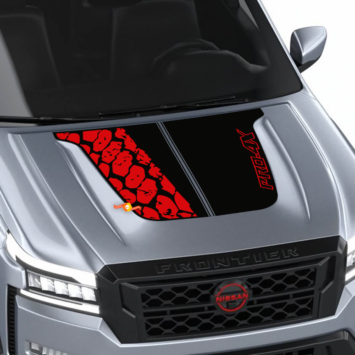 Nissan Frontier 4X Pro-4x Hood Decal Vinyl Off-Road Blackout Grafische Decals Sticker 2 kleuren
