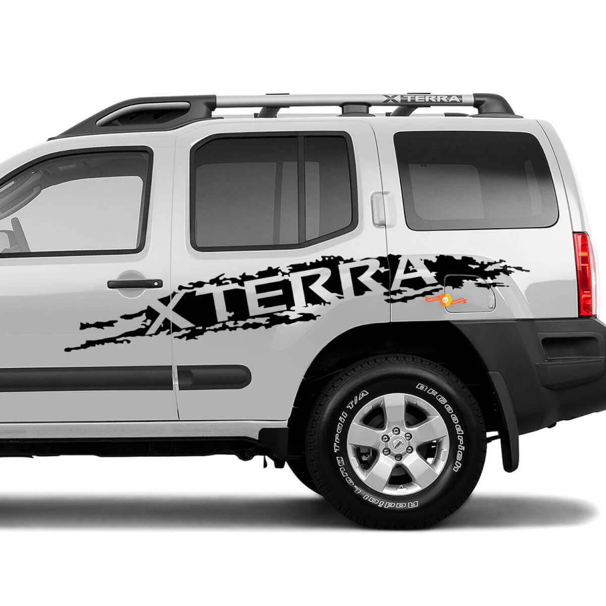 Bed Side Splash Grunge Distressed Nissan Xterra Graphics Vinyl Stickers Stickers
