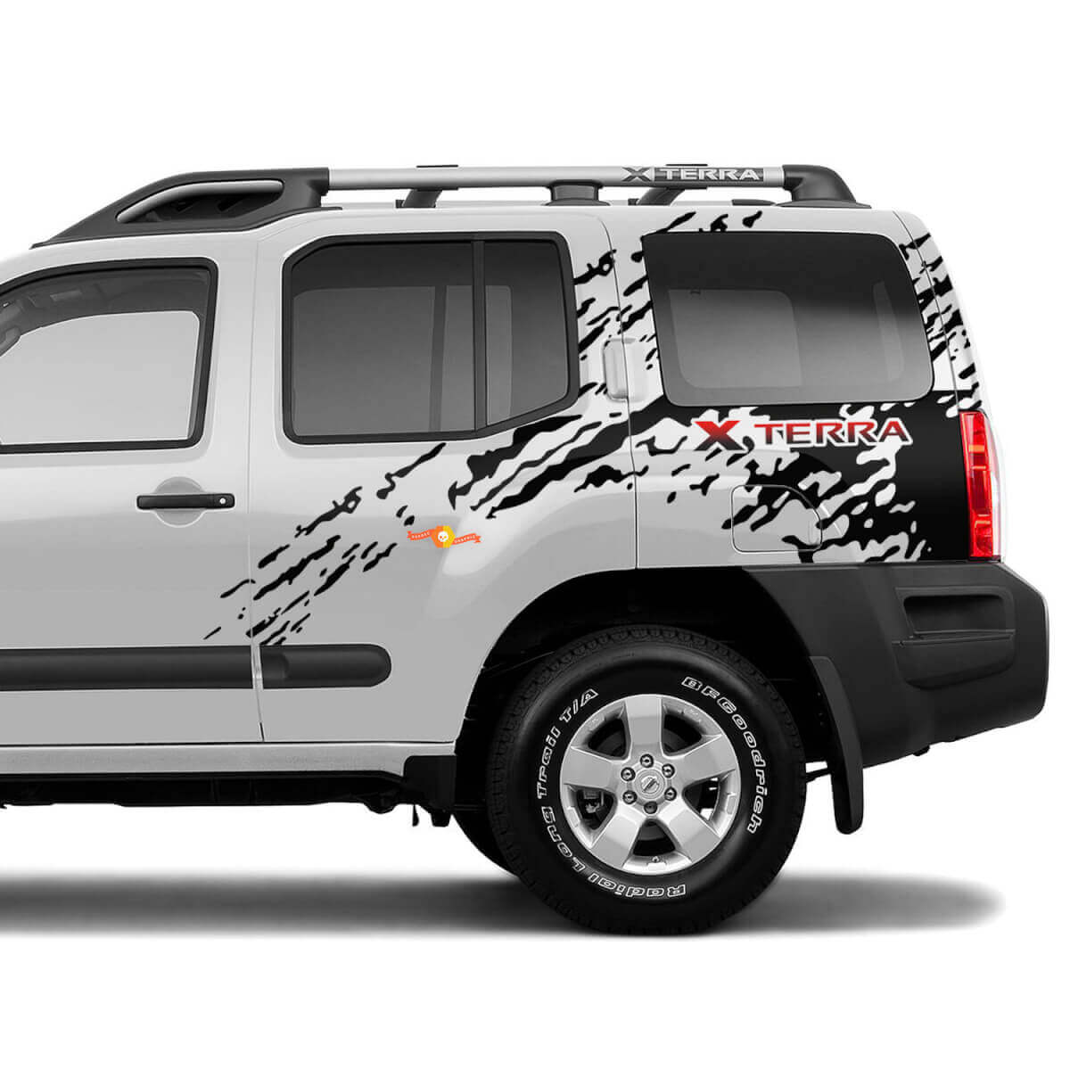 Bed Side Splash Grunge noodlijdende Nissan Xterra Graphics Vinyl Stickers Decals 2
