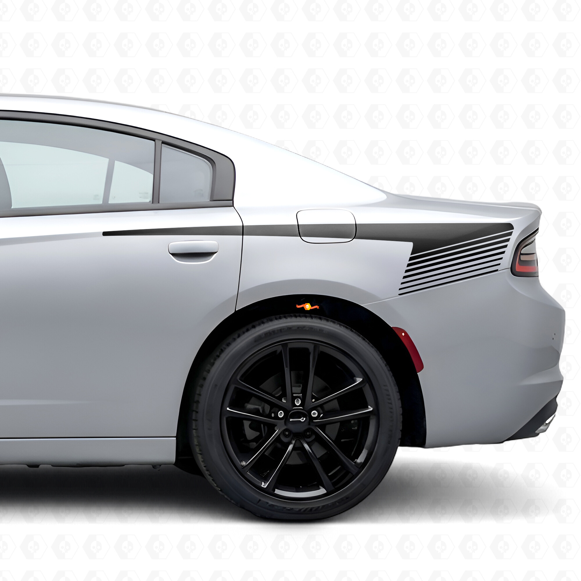 Hockeystijl Strobe Strepen Bedside Vinyl Decal Sticker voor Dodge Charger 2015-2026