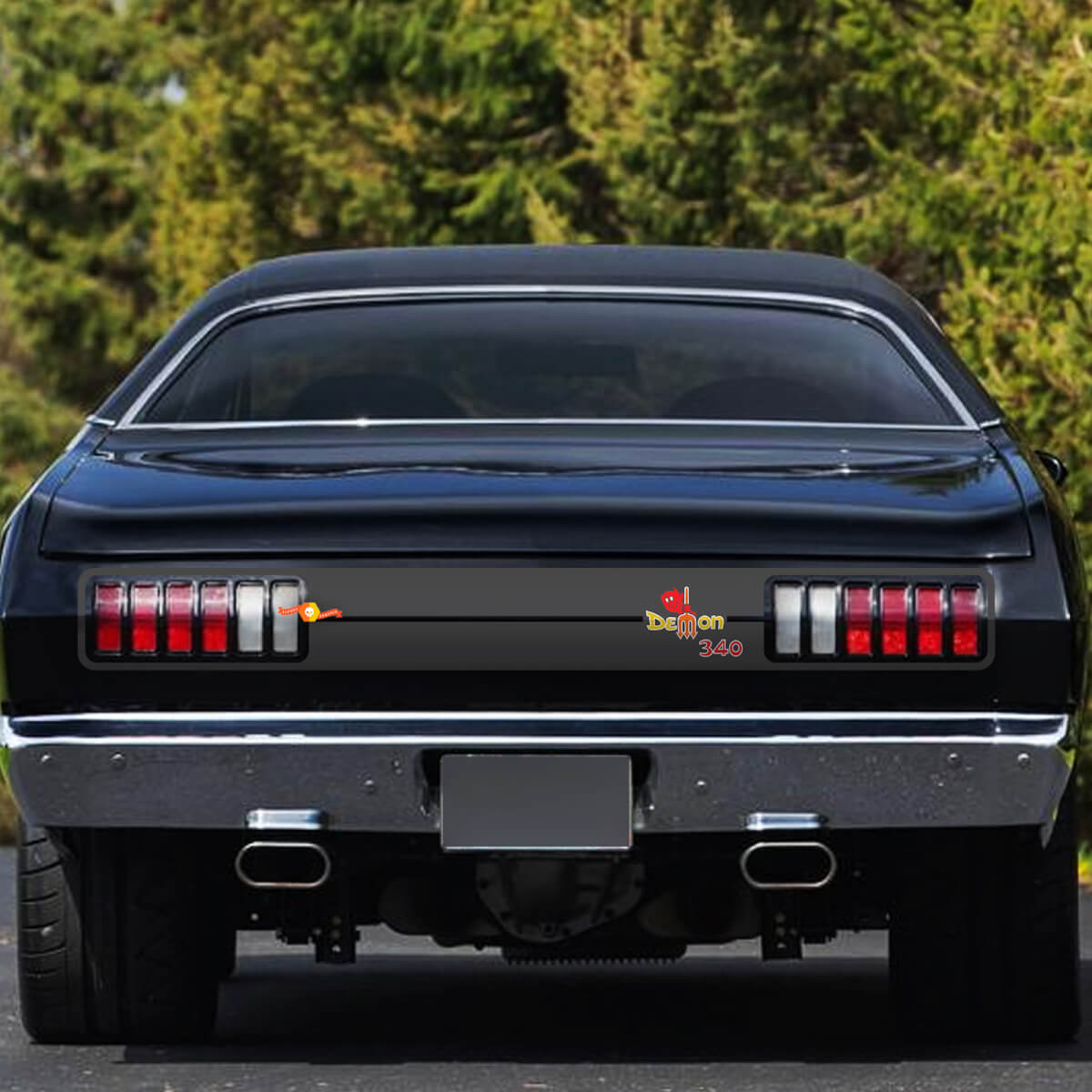 Dodge Demon 340 1971-72 zijspatbordlogo vinyl sticker grafische sticker
