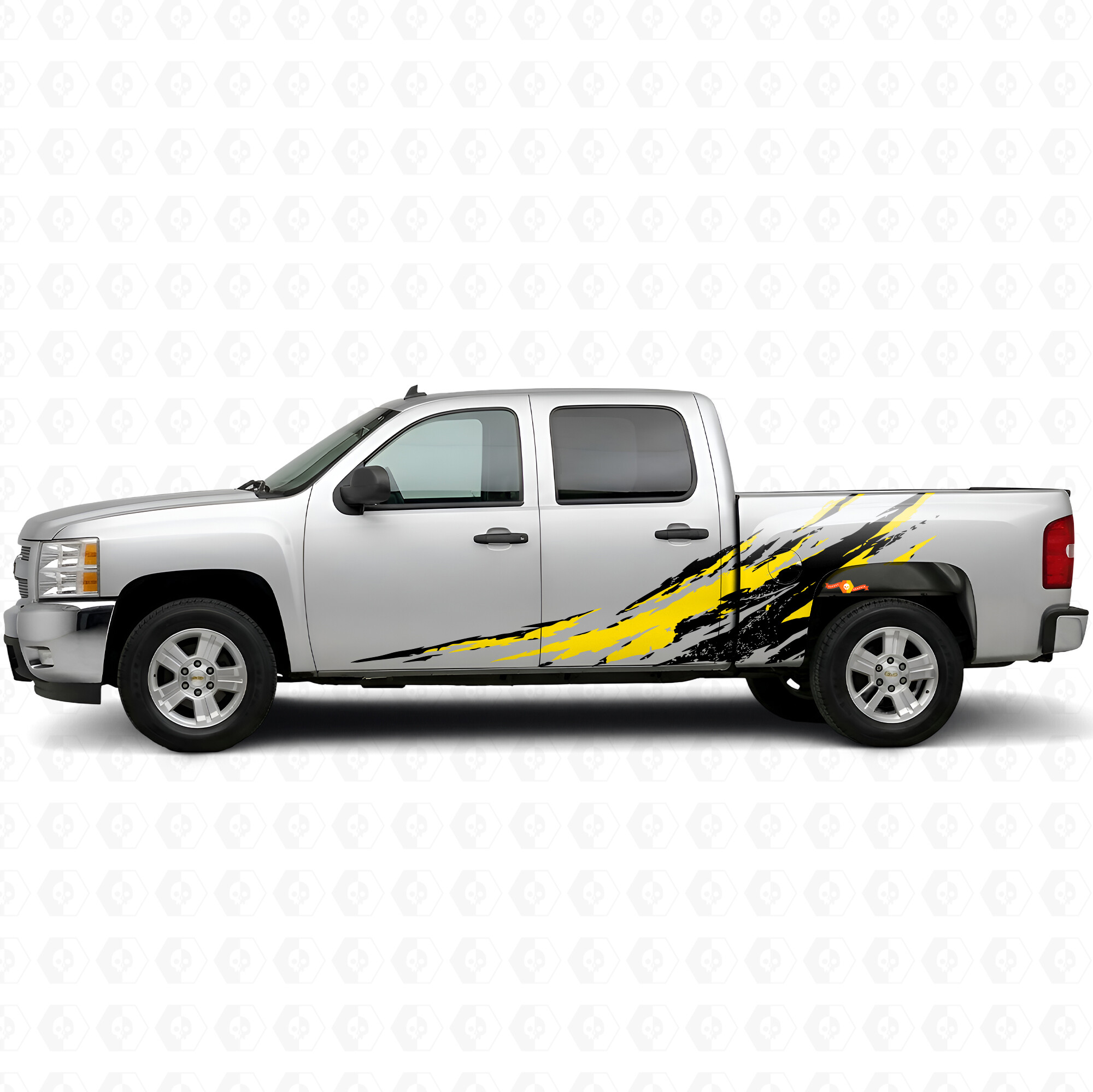 Versleten Splash Deur- & Zijwand Vinyl Strepen voor Chevrolet Silverado 1500 GMT900 2007-2013