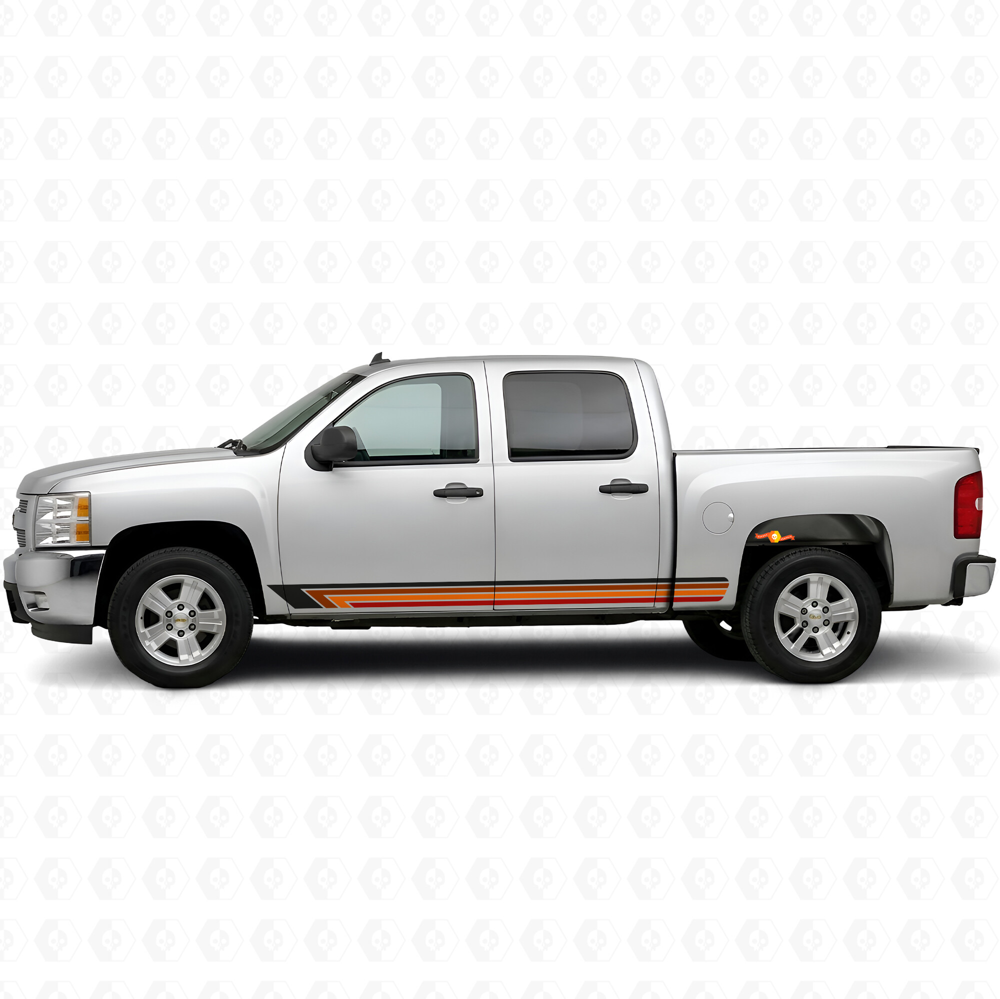 Vintage band deur- en sierlijst vinylstrepen voor Chevrolet Silverado 1500 GMT900 2007-2013