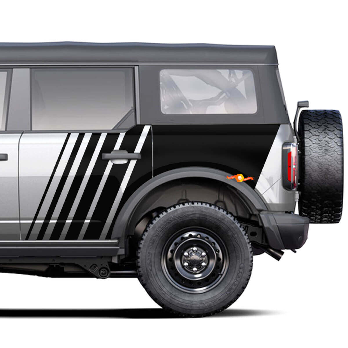 Stroboscoop vervagen grafische zijdestickers stickers voor Ford Bronco
