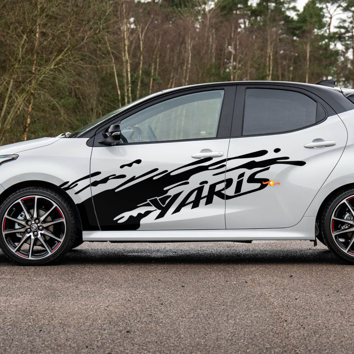 TOYOTA Yaris splash zijdeur vinyl carrosseriesticker met afbeeldingen
