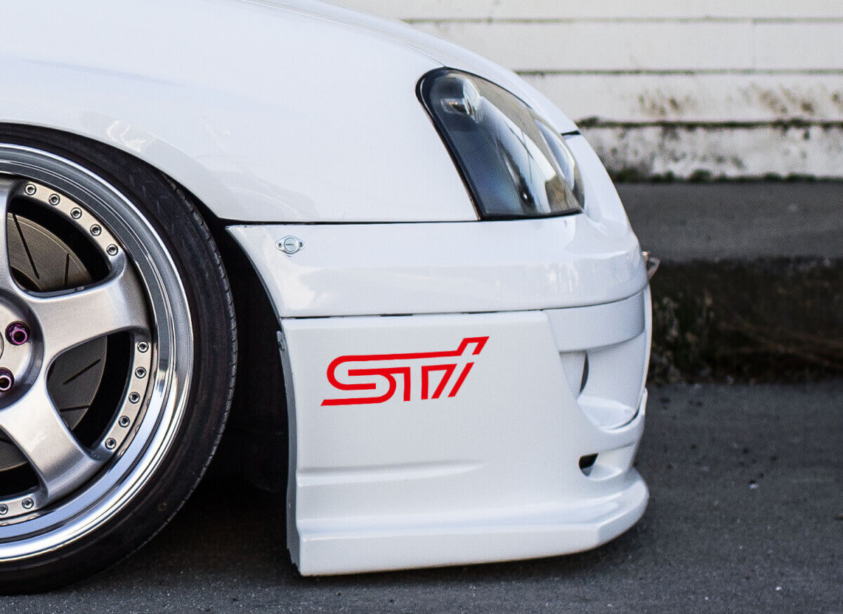 2x STI TECNICA International Motorsports Racing Vinyl Sticker Sticker Pads to Impreza BRZ WRX Legacy
