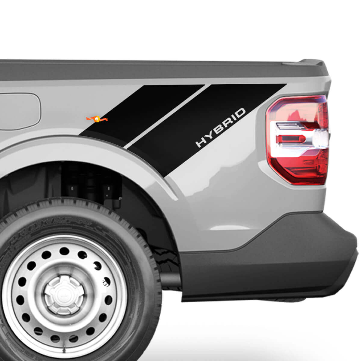 Hybride dubbele strepen vinyl stickers achterzijde voor Musclecar Maverick