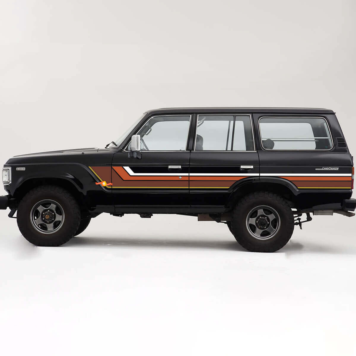 Vintage strepen zij vinyl decal set voor Toyota Land Cruiser 60-serie