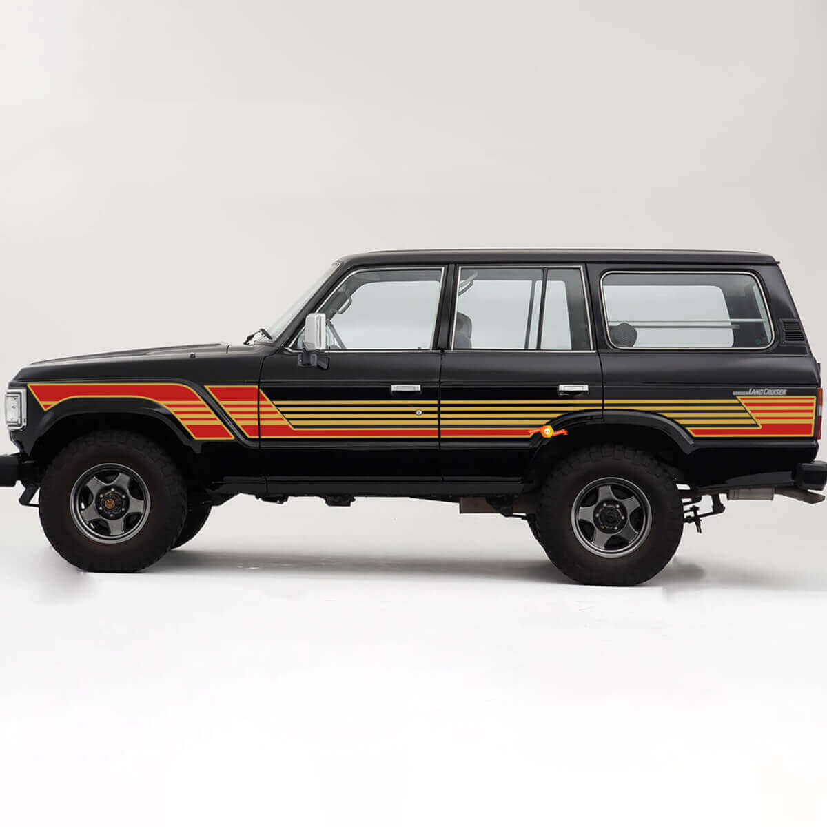Retro Side Stripes Livery Graphics Racing Stripes Kit Fit Toyota Land Cruiser FJ60 FJ62 1982-1991
