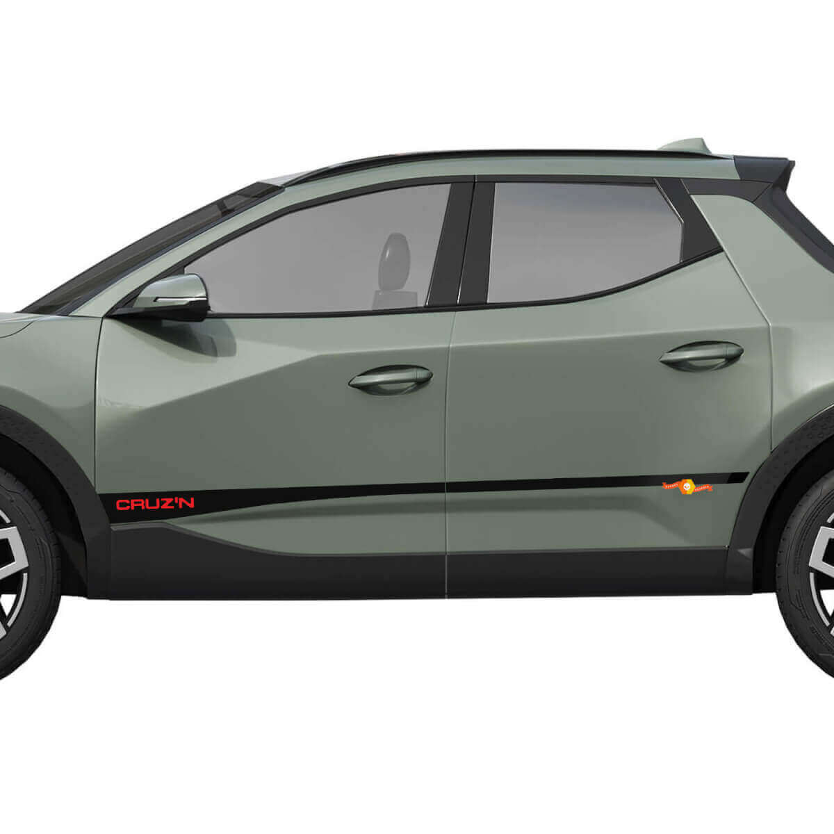 Cruzn Rally Side Rocker Panel Vinyl Stickers Decal Grafisch passend bij Hyundai Santa Cruz
