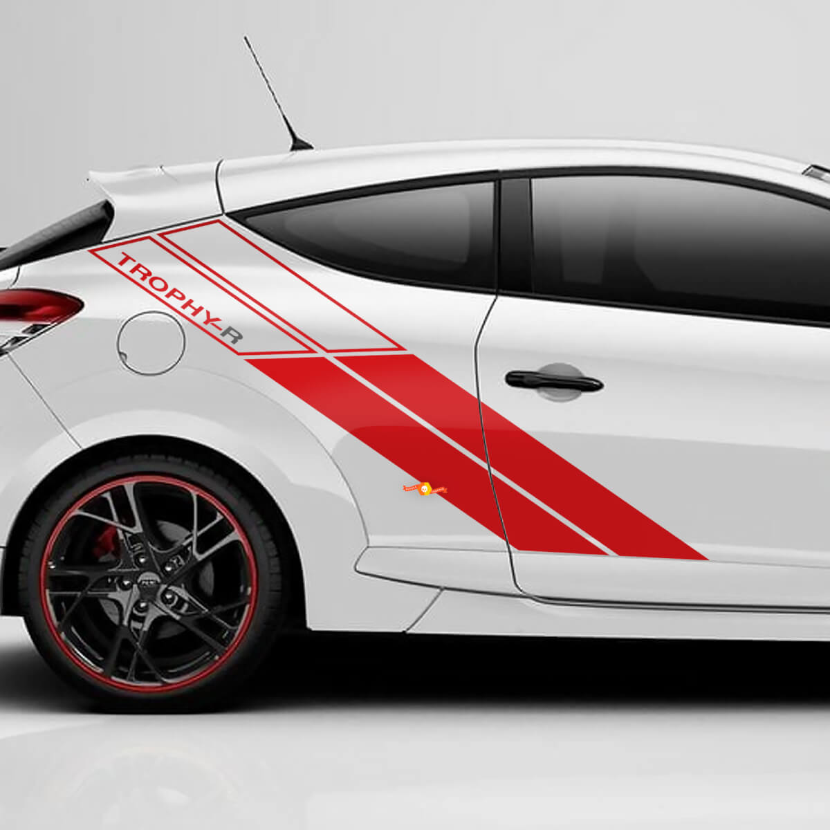 Achterzijde strepen Renault Megane 3 RS Trophy R vinyl stickers stickers

