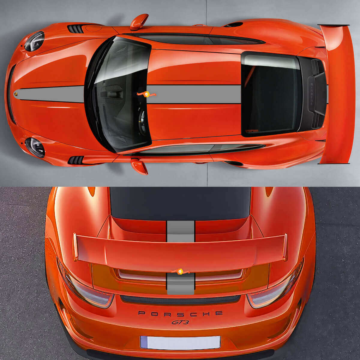 Racing Strepen Bovenste Zij Vinyl Decal Kit voor Porsche 911 GT3