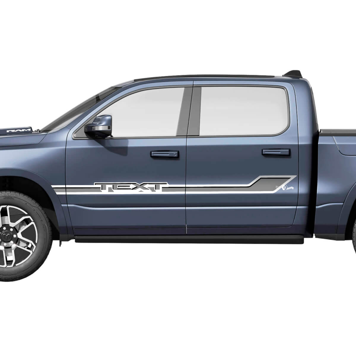 Aangepast Deur Zijstrips Vinyl Stickers Kit voor Dodge Ram 1500 REV