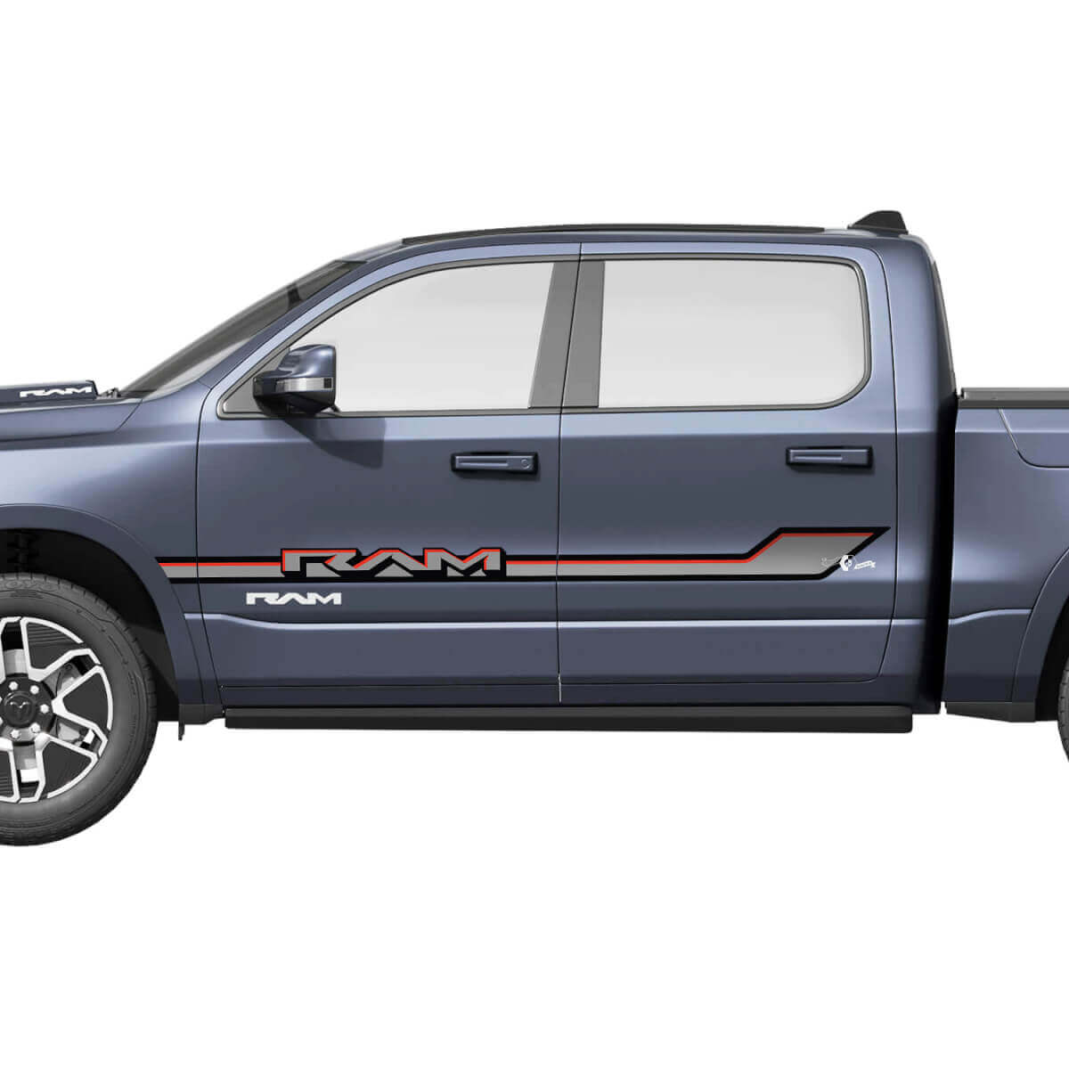 Zijdeuren strepen voor Dodge RAM 1500 REV vinyl stickers stickers graphics
