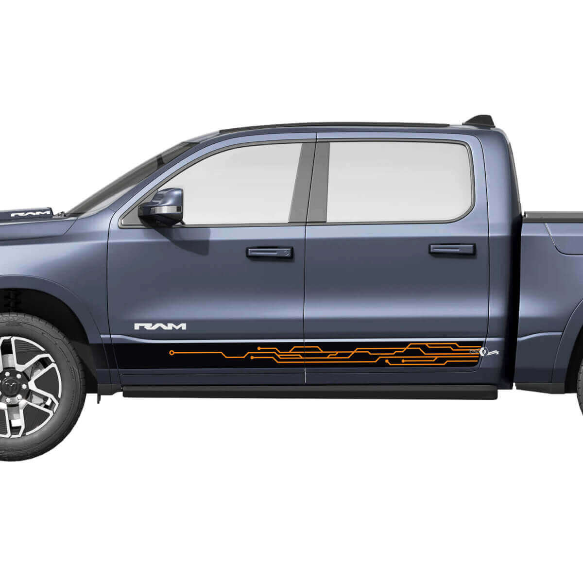 Diagram Lines Zijschortpaneel Moderne Strepen Vinyl Decals Stickers Graphics voor Dodge Ram 1500 REV