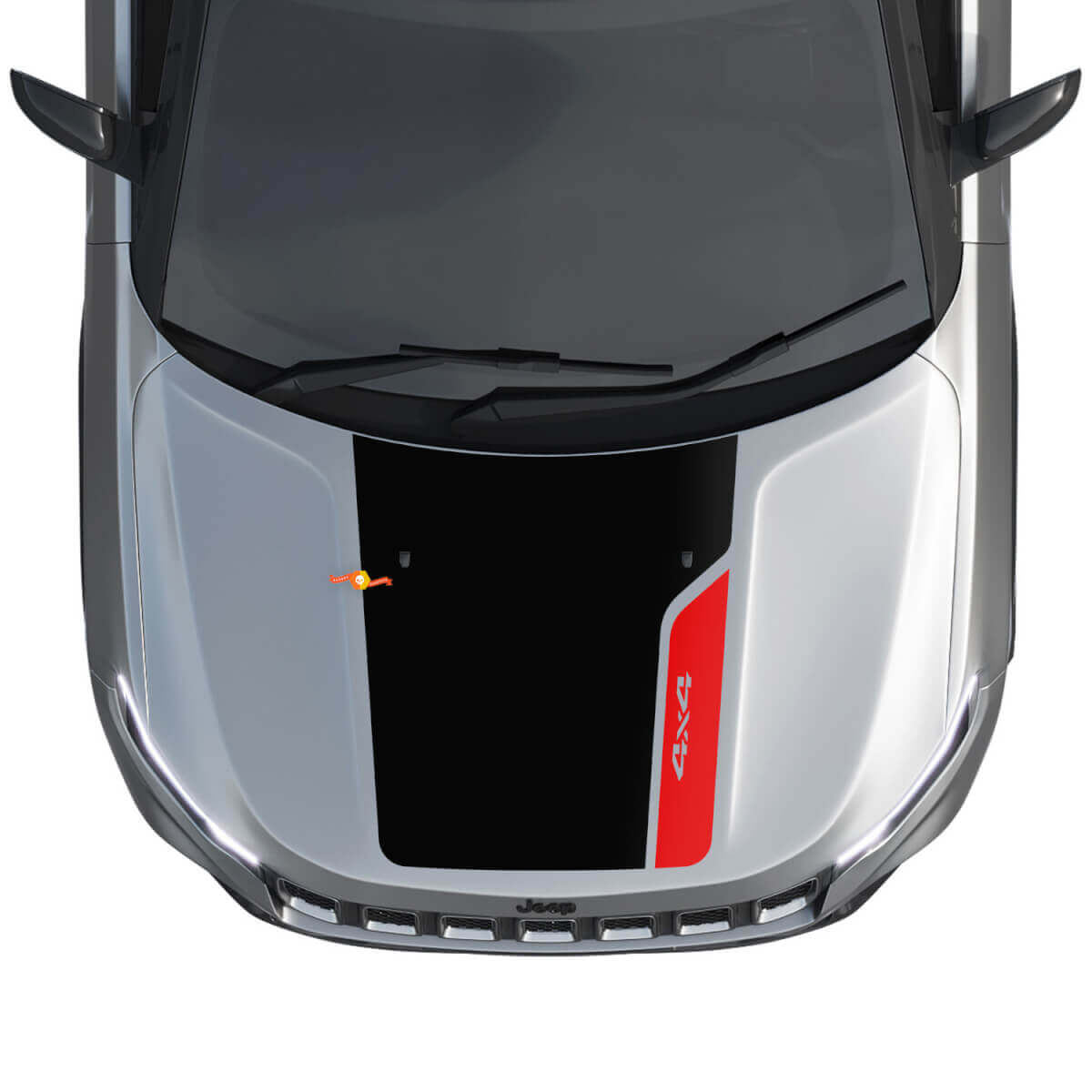 Motorkap Graphics Vinyl Decal Sticker Accent 2 voor Jeep Compass