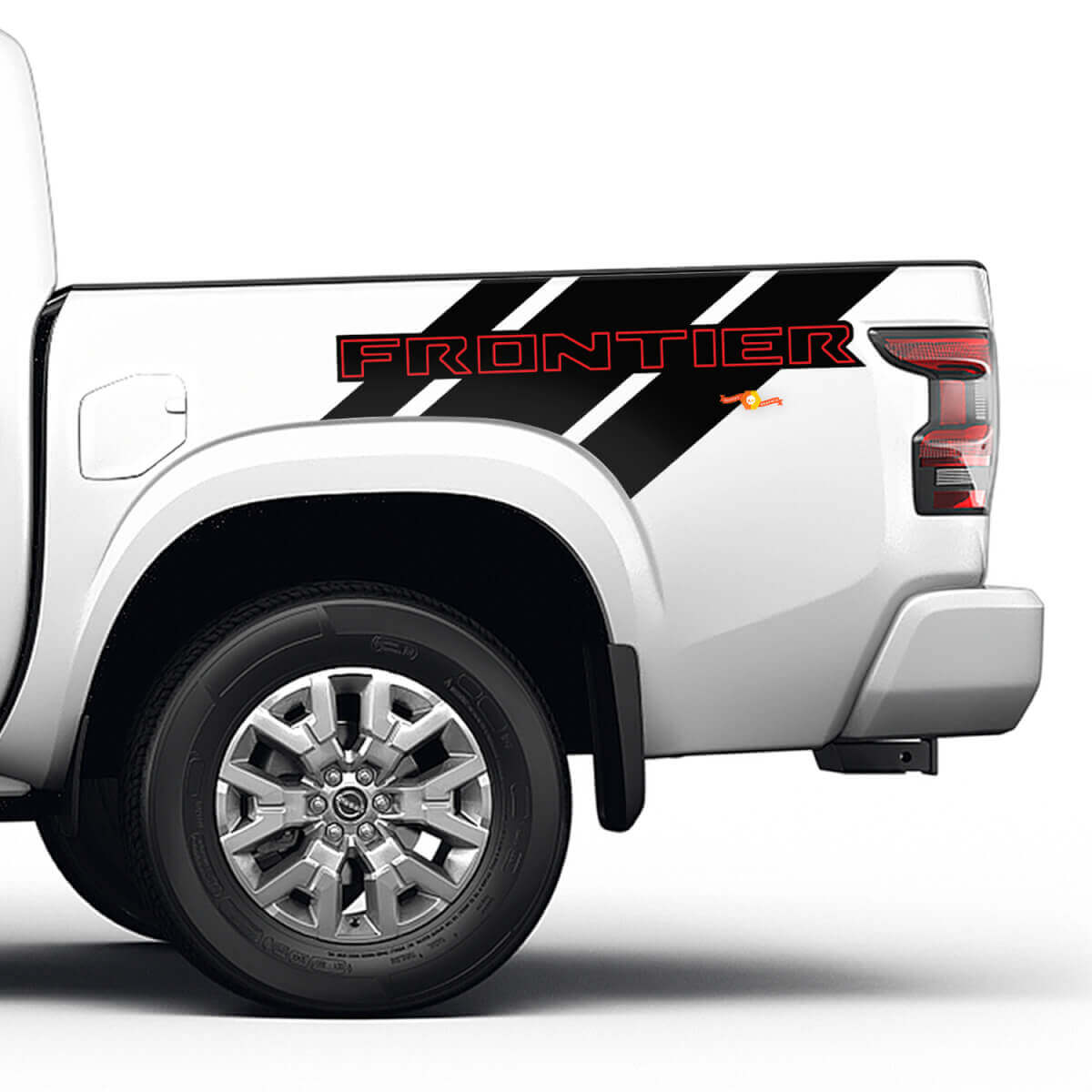 2X Nissan Frontier Pro-4X Bed Truck Auto Vinyl Beide Side Stickers Decals Graphics 2 Kleuren
