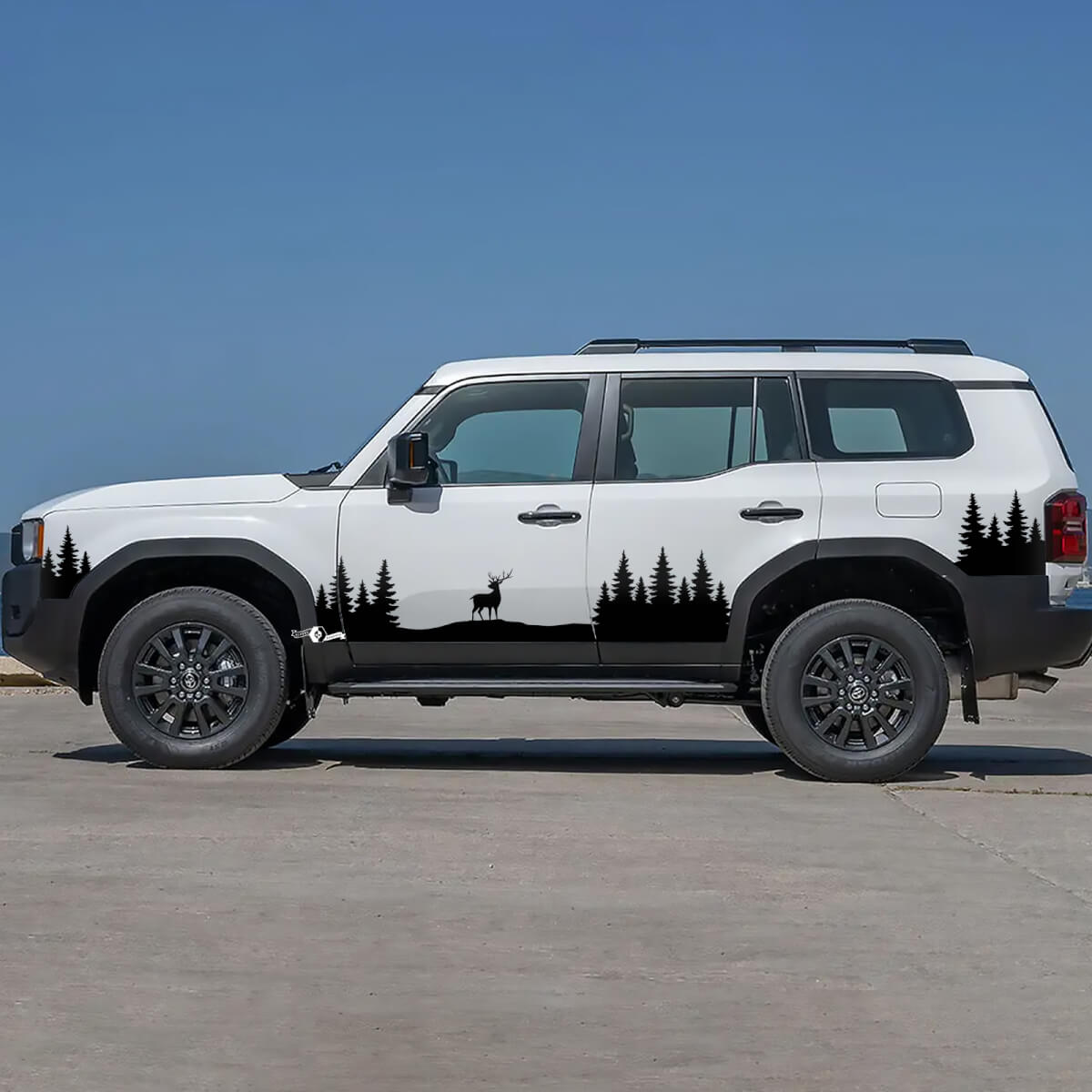 Toyota Land Cruiser natuur scène herten Moose deuren Accent strepen stickers Vinyl Stickers afbeelding
