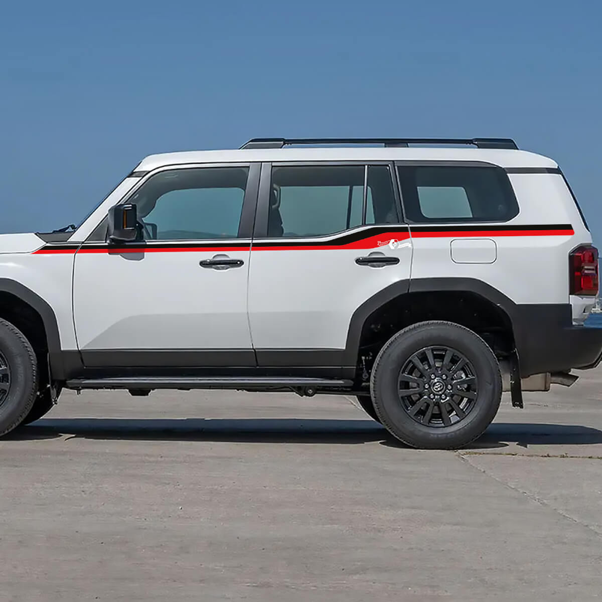 Toyota Land Cruiser zijdeuren Accent strepen stickers Vinyl Stickers grafisch 2 kleuren
