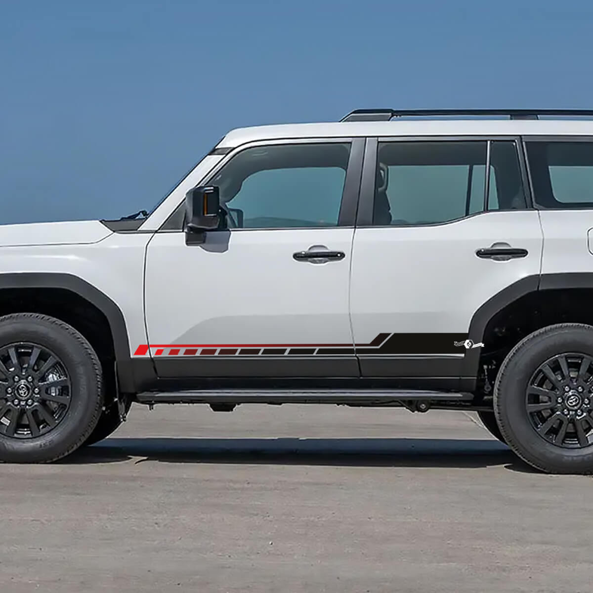 Toyota Land Cruiser zijdeuren Accent strepen stickers Vinyl Stickers grafisch 2 kleuren
