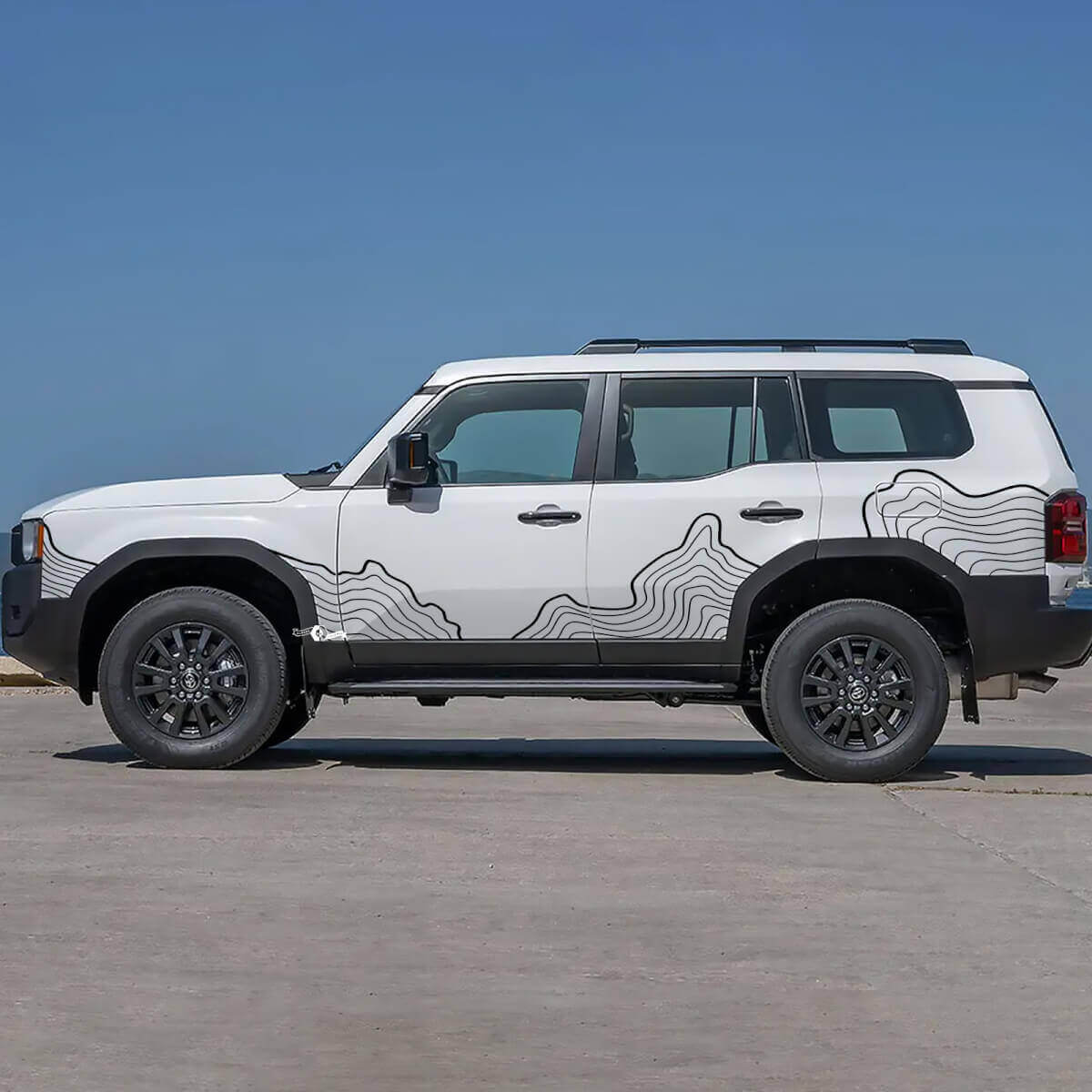 Toyota Land Cruiser zijdeuren topografische kaart stickers Vinyl Stickers afbeelding
