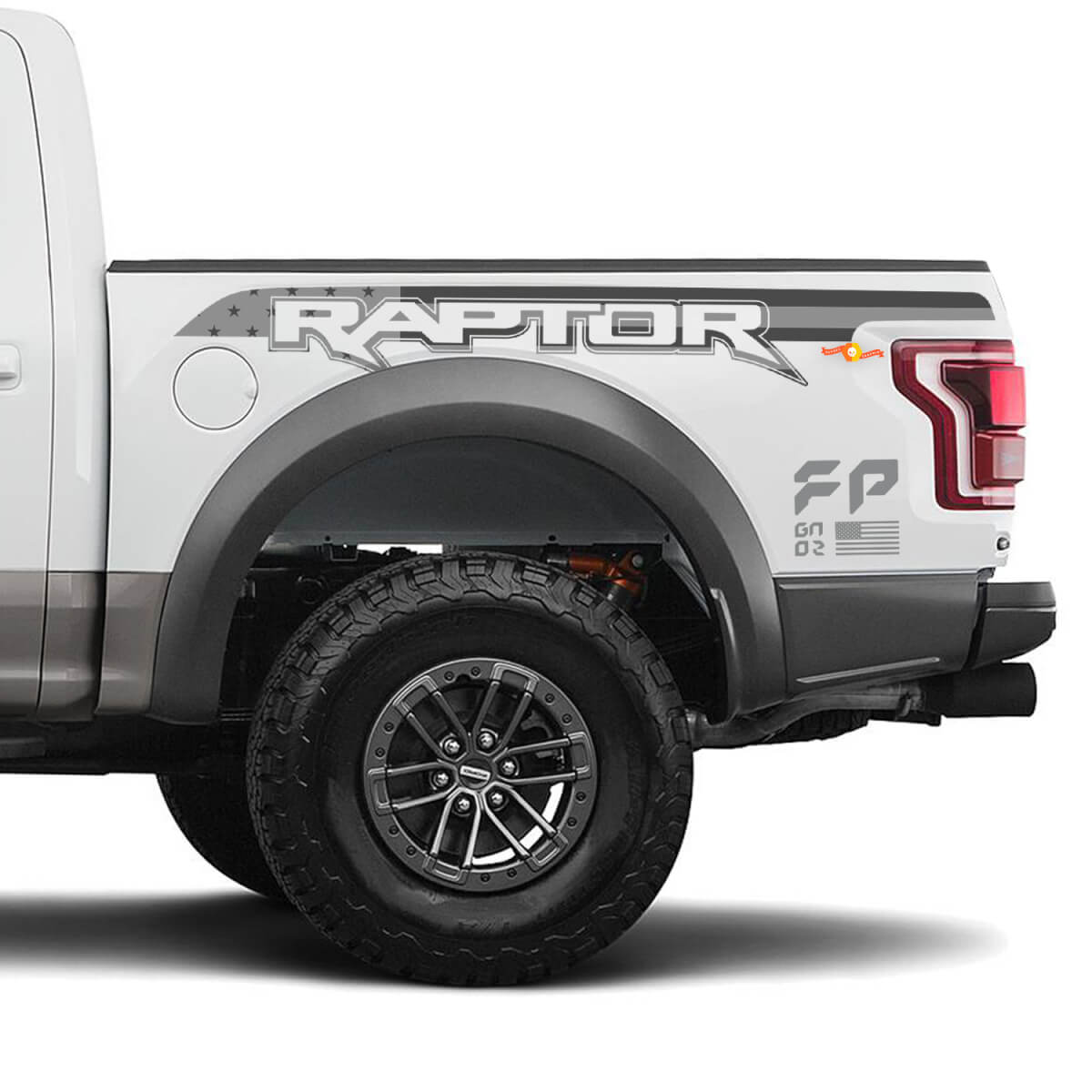Ford Raptor F150 FP Achterkwart Amerikaanse vlag Vinyl Decals Stickers
