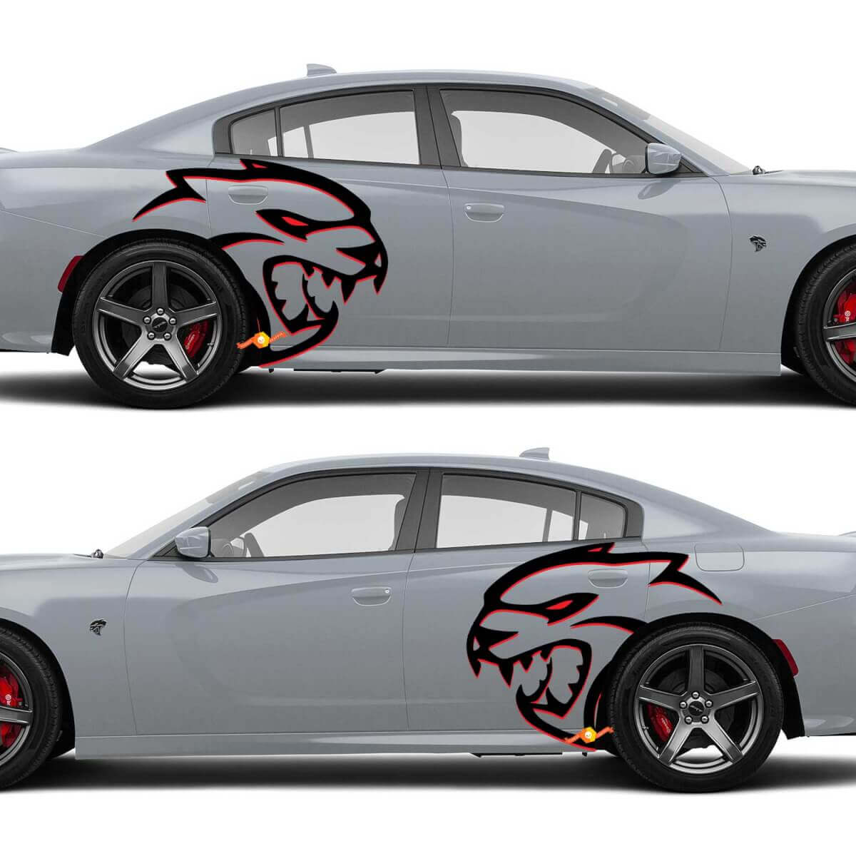 Hellcat Huge Redeye Zijkant Decals Stickers 2 voor Dodge Challenger of Charger