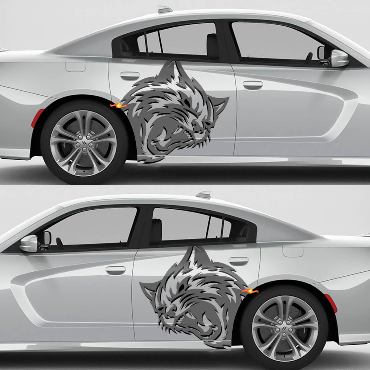 Wildcat zijvinylstickerset voor Dodge Challenger of Charger