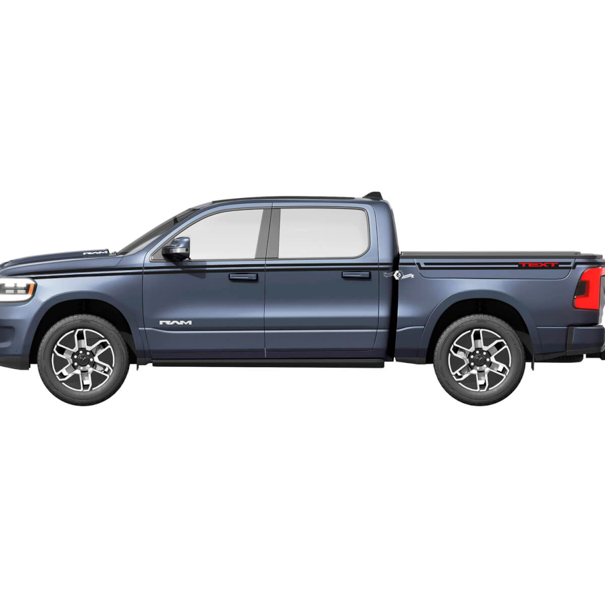 Dubbele Custom Zijstrepen Vinyl Stickers voor Dodge Ram 1500 REV