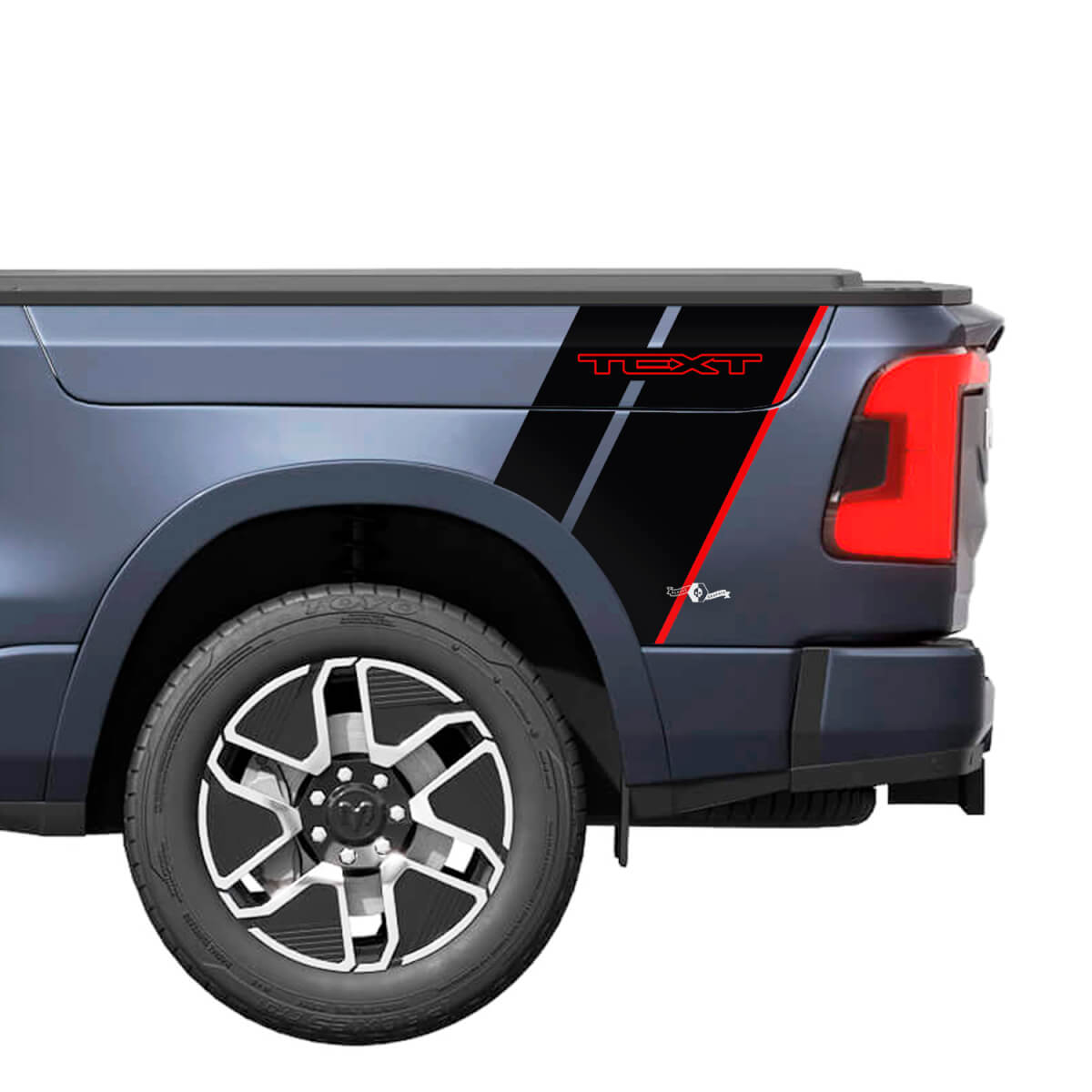 Dubbele Achterspatbord Strepen Vinyl Stickers voor Dodge Ram 1500 REV