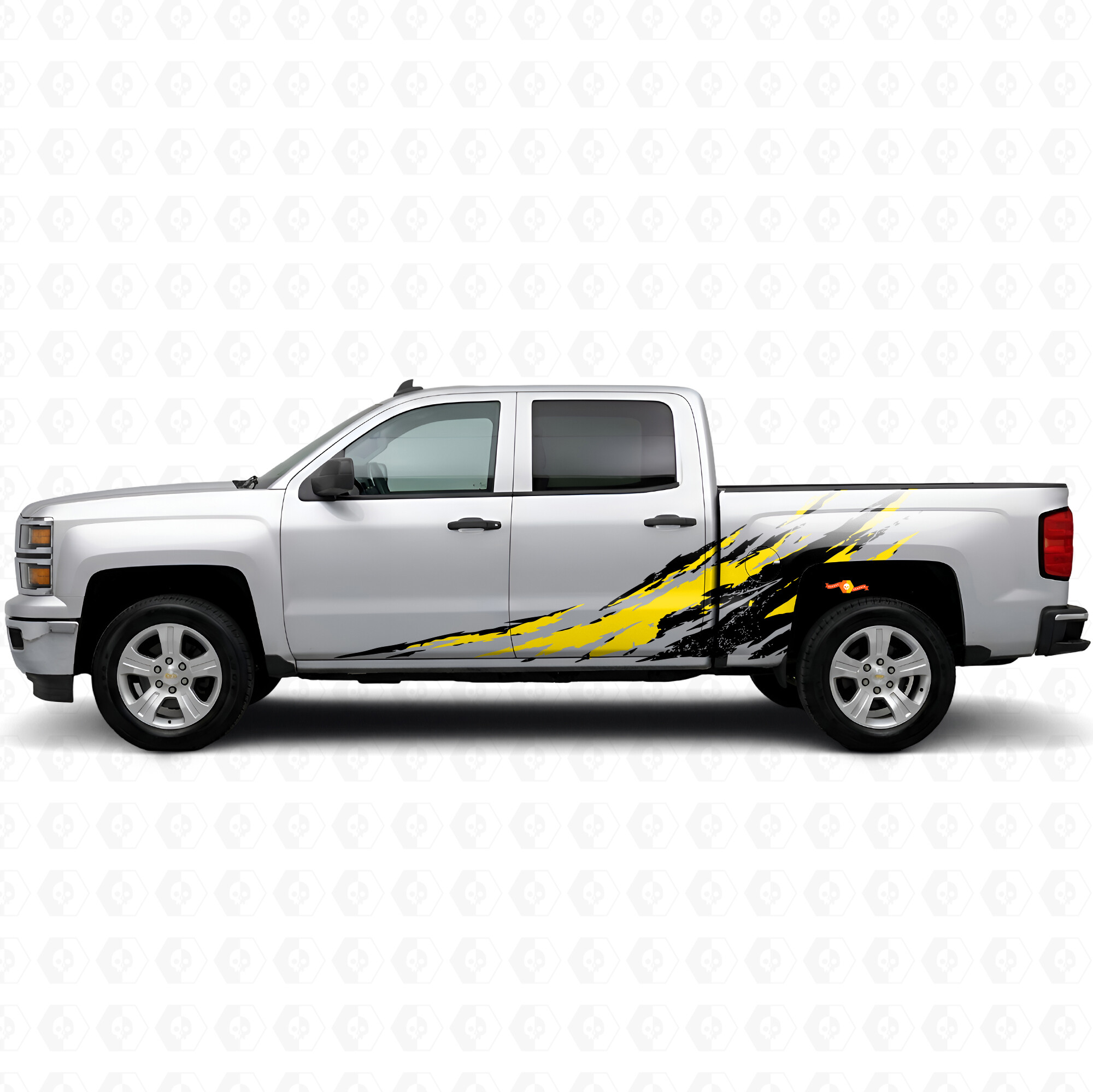 Verweerde Splash Deur & Zijwand Vinyl Strepen voor Chevrolet Silverado 1500 K2XX 2014-2019