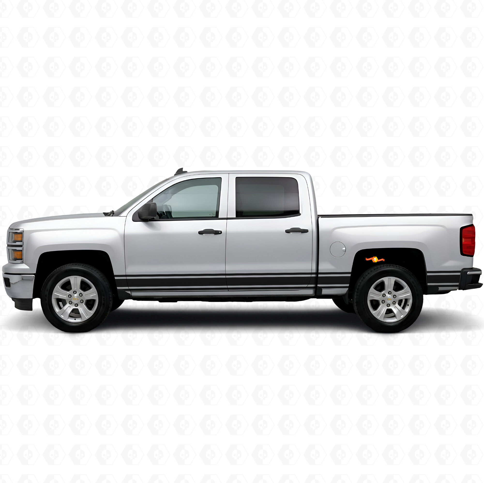 Slanke Accent Deur- en Zijstrips van Vinyl voor Chevrolet Silverado 1500 K2XX 2014-2019