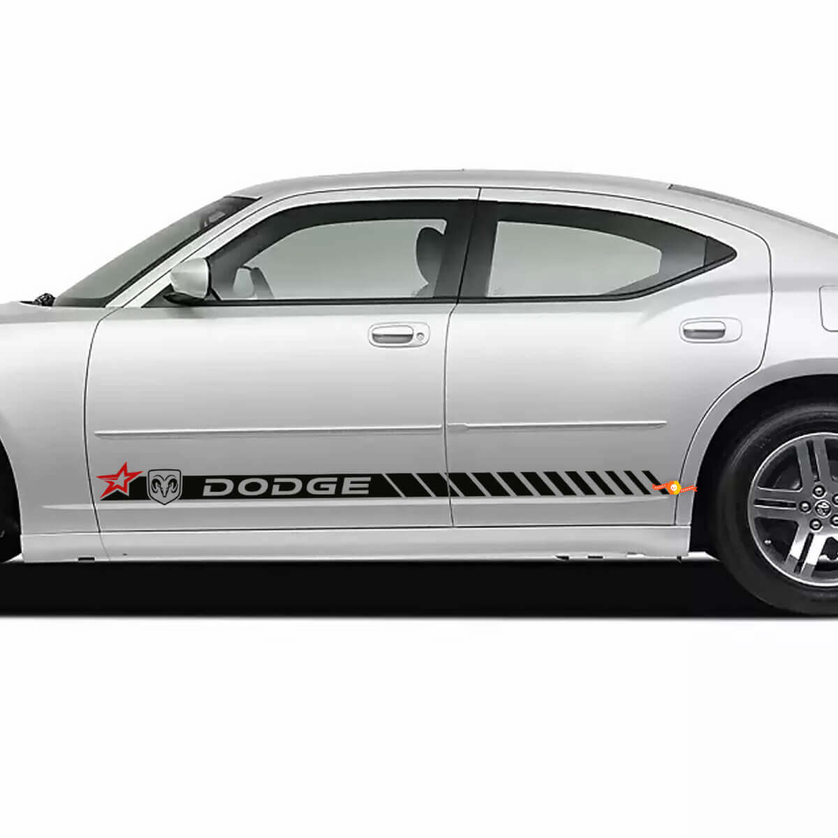 Dodge Star Script Charger Stripe Rocker Panel zijband sticker
