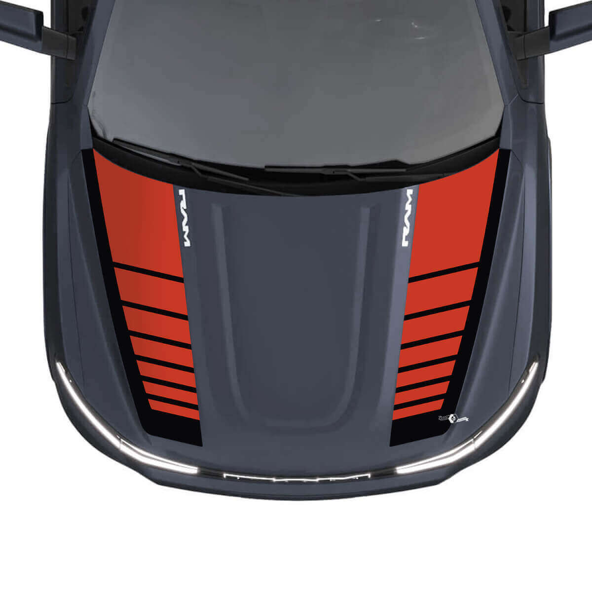 Motorkap Strepen Vinyl Decals Stickers Graphics voor Dodge Ram 1500 REV