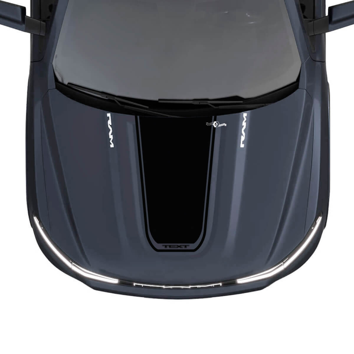 Blackout Custom Motorkapstreep Vinyl Decal voor Dodge Ram 1500 REV